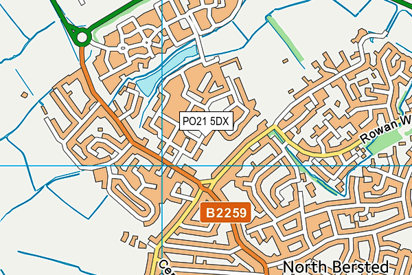 PO21 5DX map - OS VectorMap District (Ordnance Survey)