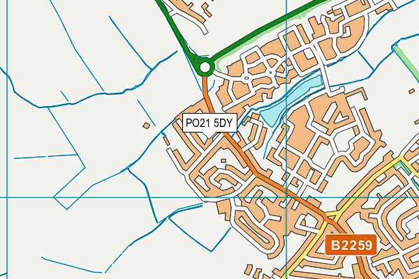 PO21 5DY map - OS VectorMap District (Ordnance Survey)