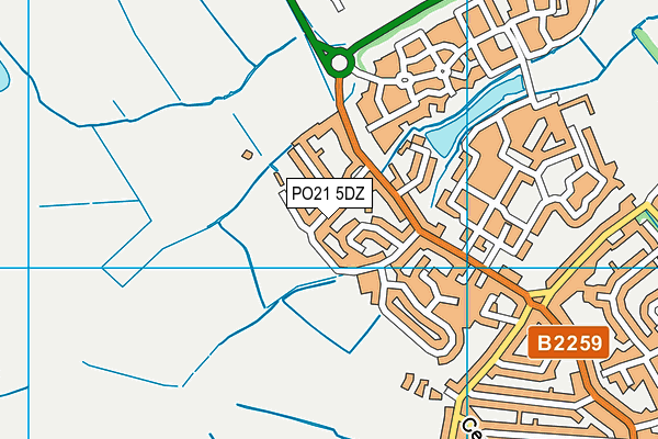 PO21 5DZ map - OS VectorMap District (Ordnance Survey)