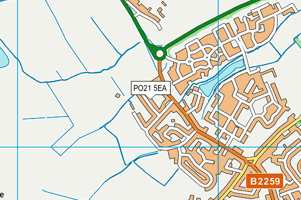 PO21 5EA map - OS VectorMap District (Ordnance Survey)