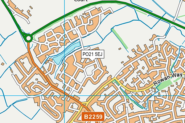 PO21 5EJ map - OS VectorMap District (Ordnance Survey)