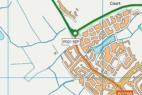 PO21 5EP map - OS VectorMap District (Ordnance Survey)