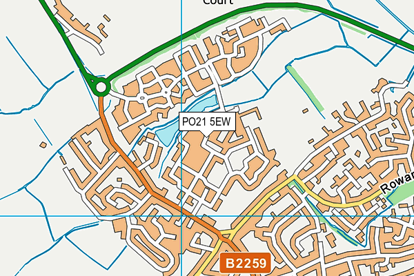 PO21 5EW map - OS VectorMap District (Ordnance Survey)