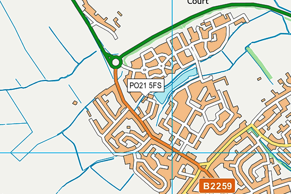 PO21 5FS map - OS VectorMap District (Ordnance Survey)