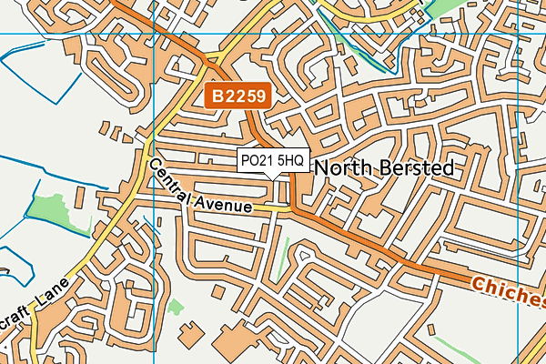 PO21 5HQ map - OS VectorMap District (Ordnance Survey)