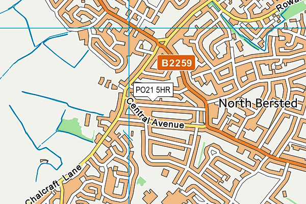 PO21 5HR map - OS VectorMap District (Ordnance Survey)