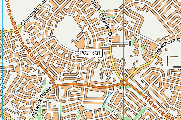 PO21 5QT map - OS VectorMap District (Ordnance Survey)