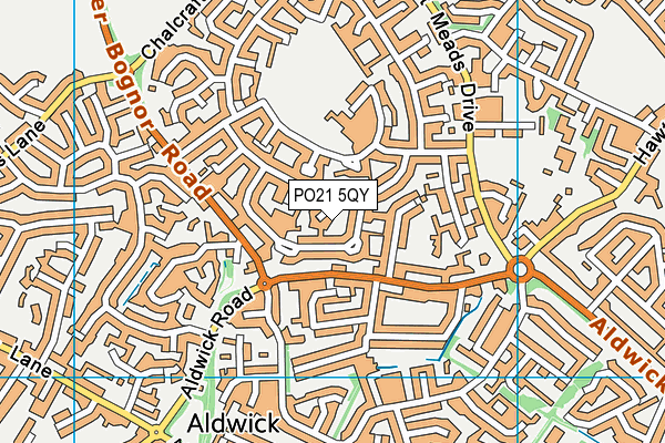 PO21 5QY map - OS VectorMap District (Ordnance Survey)