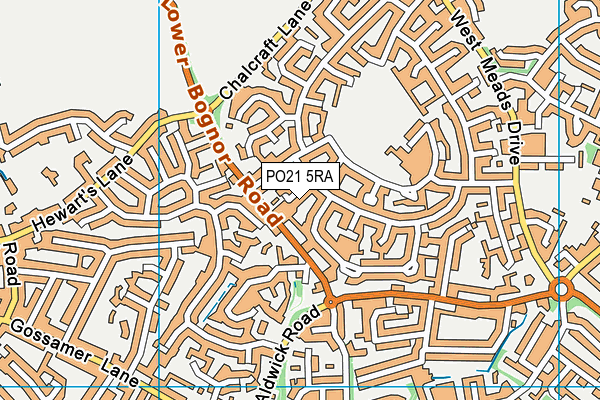 PO21 5RA map - OS VectorMap District (Ordnance Survey)
