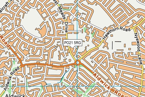 PO21 5RG map - OS VectorMap District (Ordnance Survey)