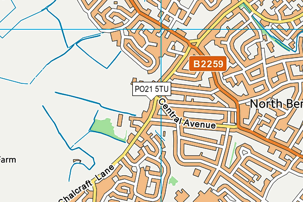 Bognor Regis Jubilee Playing Field map (PO21 5TU) - OS VectorMap District (Ordnance Survey)