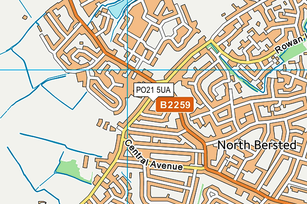 PO21 5UA map - OS VectorMap District (Ordnance Survey)