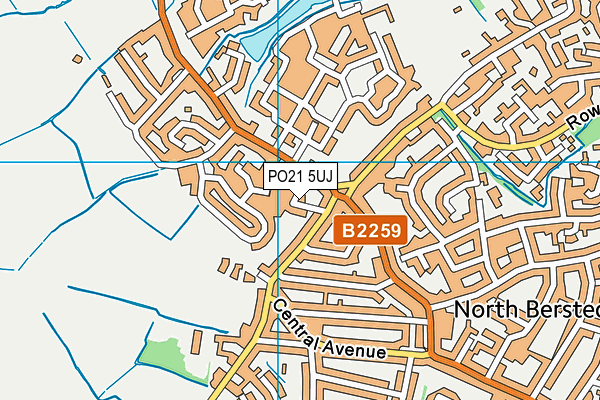 PO21 5UJ map - OS VectorMap District (Ordnance Survey)