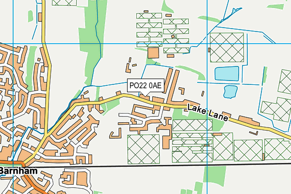 PO22 0AE map - OS VectorMap District (Ordnance Survey)