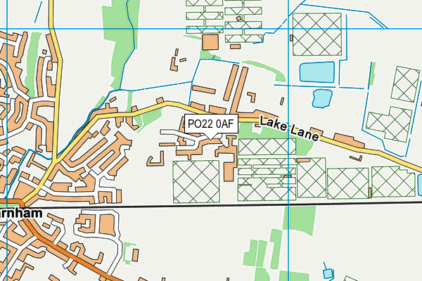 PO22 0AF map - OS VectorMap District (Ordnance Survey)