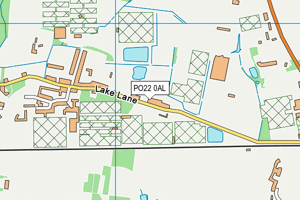 PO22 0AL map - OS VectorMap District (Ordnance Survey)