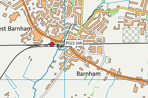 PO22 0AN map - OS VectorMap District (Ordnance Survey)