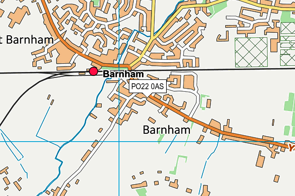 PO22 0AS map - OS VectorMap District (Ordnance Survey)