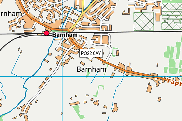 PO22 0AY map - OS VectorMap District (Ordnance Survey)