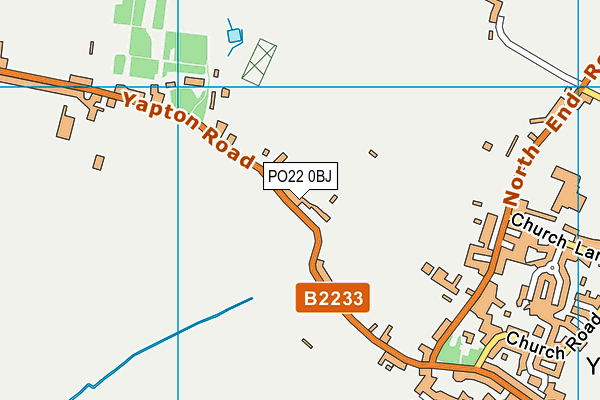 PO22 0BJ map - OS VectorMap District (Ordnance Survey)