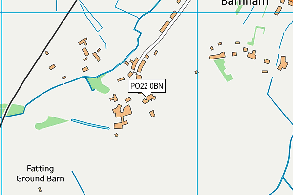 PO22 0BN map - OS VectorMap District (Ordnance Survey)