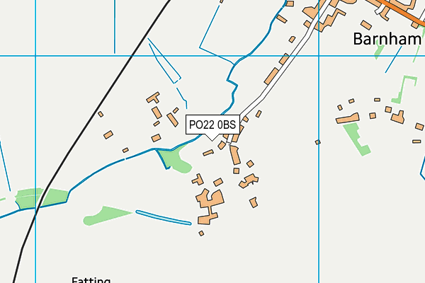 PO22 0BS map - OS VectorMap District (Ordnance Survey)
