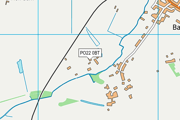 PO22 0BT map - OS VectorMap District (Ordnance Survey)