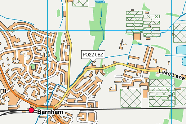 PO22 0BZ map - OS VectorMap District (Ordnance Survey)