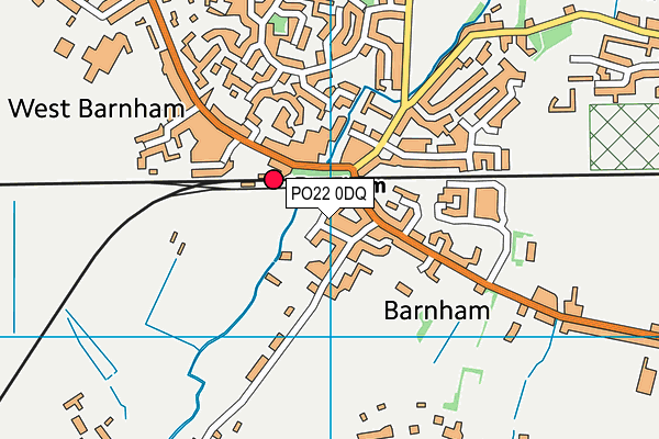 PO22 0DQ map - OS VectorMap District (Ordnance Survey)