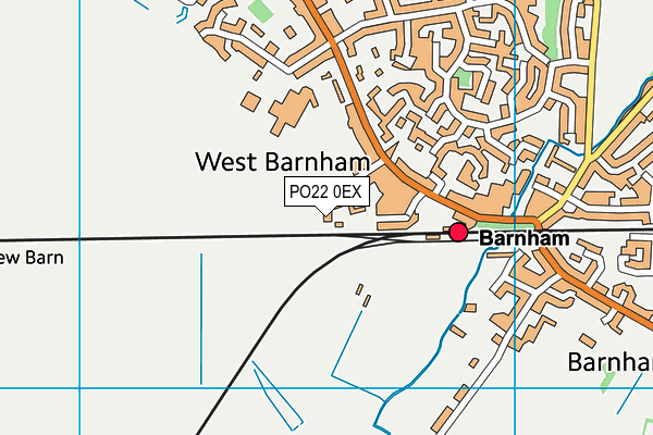 PO22 0EX map - OS VectorMap District (Ordnance Survey)