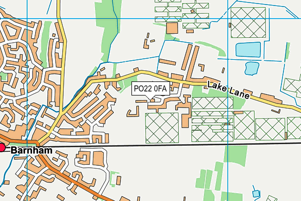 PO22 0FA map - OS VectorMap District (Ordnance Survey)