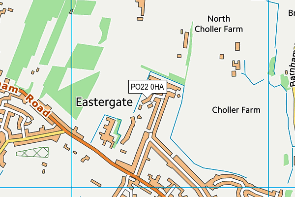 PO22 0HA map - OS VectorMap District (Ordnance Survey)