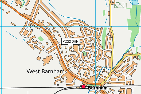 PO22 0HN map - OS VectorMap District (Ordnance Survey)