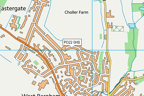 PO22 0HS map - OS VectorMap District (Ordnance Survey)