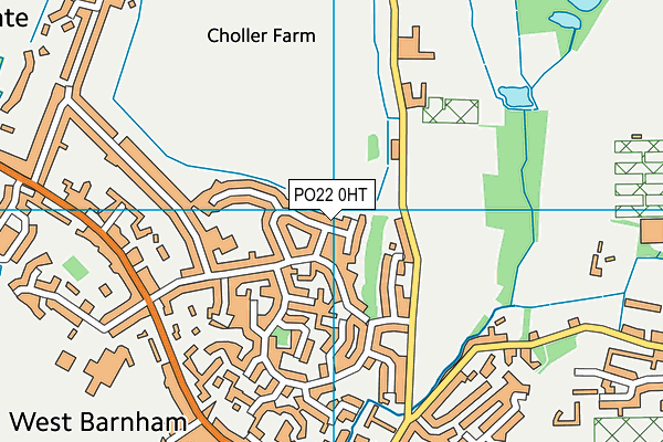 PO22 0HT map - OS VectorMap District (Ordnance Survey)