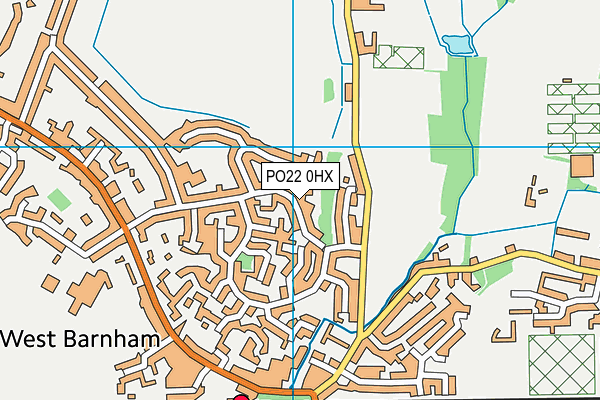 PO22 0HX map - OS VectorMap District (Ordnance Survey)