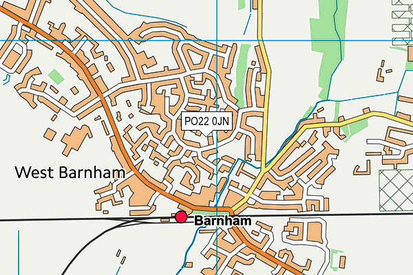 PO22 0JN map - OS VectorMap District (Ordnance Survey)