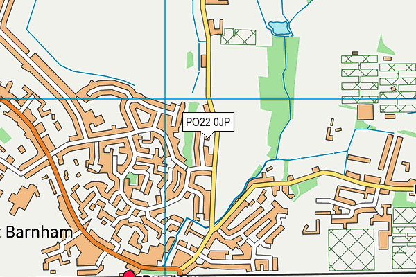 PO22 0JP map - OS VectorMap District (Ordnance Survey)