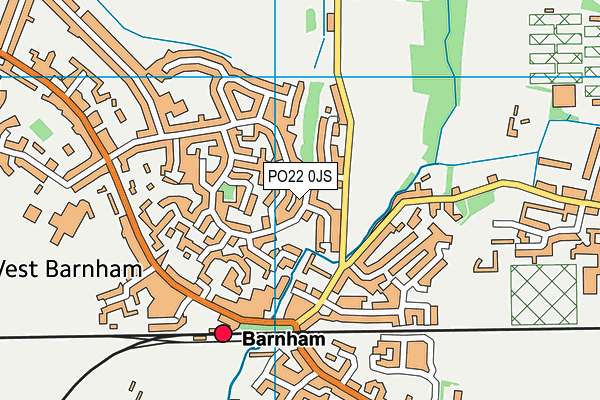 PO22 0JS map - OS VectorMap District (Ordnance Survey)