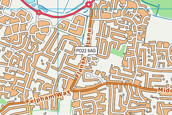 PO22 6AG map - OS VectorMap District (Ordnance Survey)