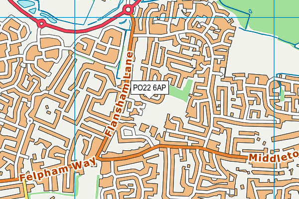 PO22 6AP map - OS VectorMap District (Ordnance Survey)