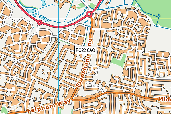 PO22 6AQ map - OS VectorMap District (Ordnance Survey)