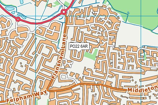 PO22 6AR map - OS VectorMap District (Ordnance Survey)