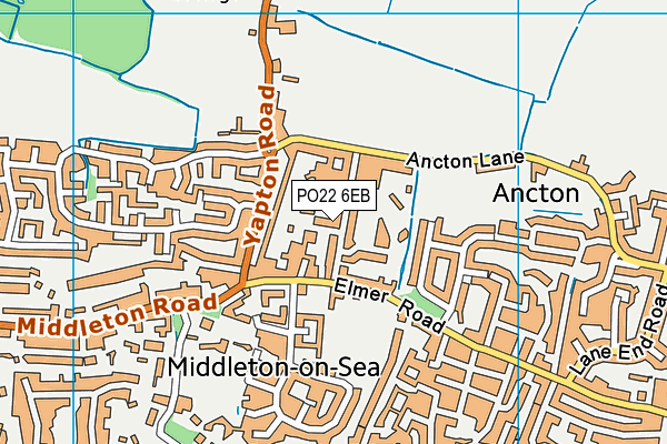 PO22 6EB map - OS VectorMap District (Ordnance Survey)