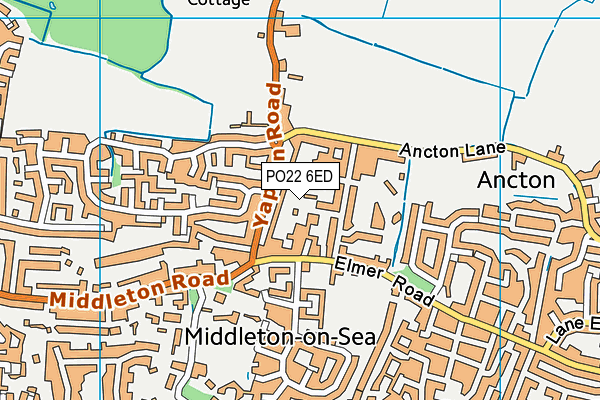 PO22 6ED map - OS VectorMap District (Ordnance Survey)