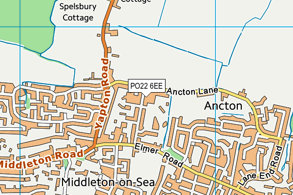 PO22 6EE map - OS VectorMap District (Ordnance Survey)
