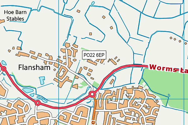 PO22 6EP map - OS VectorMap District (Ordnance Survey)