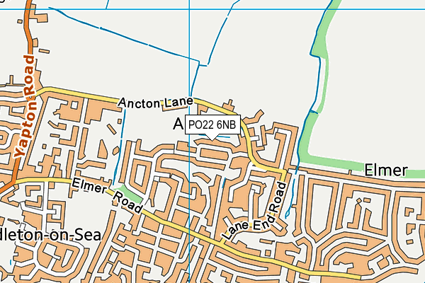 PO22 6NB map - OS VectorMap District (Ordnance Survey)