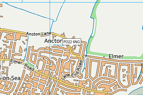 PO22 6NG map - OS VectorMap District (Ordnance Survey)
