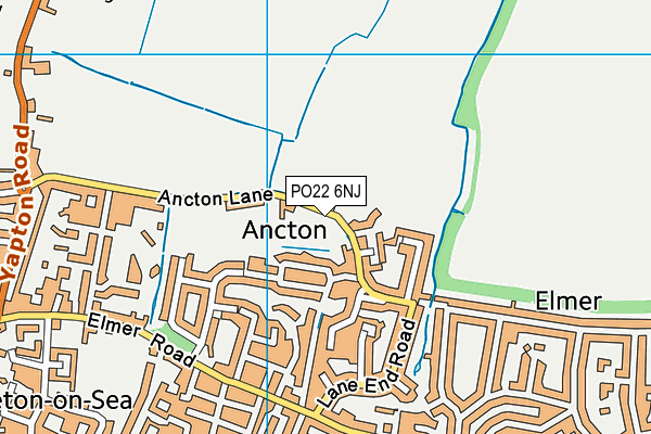 PO22 6NJ map - OS VectorMap District (Ordnance Survey)